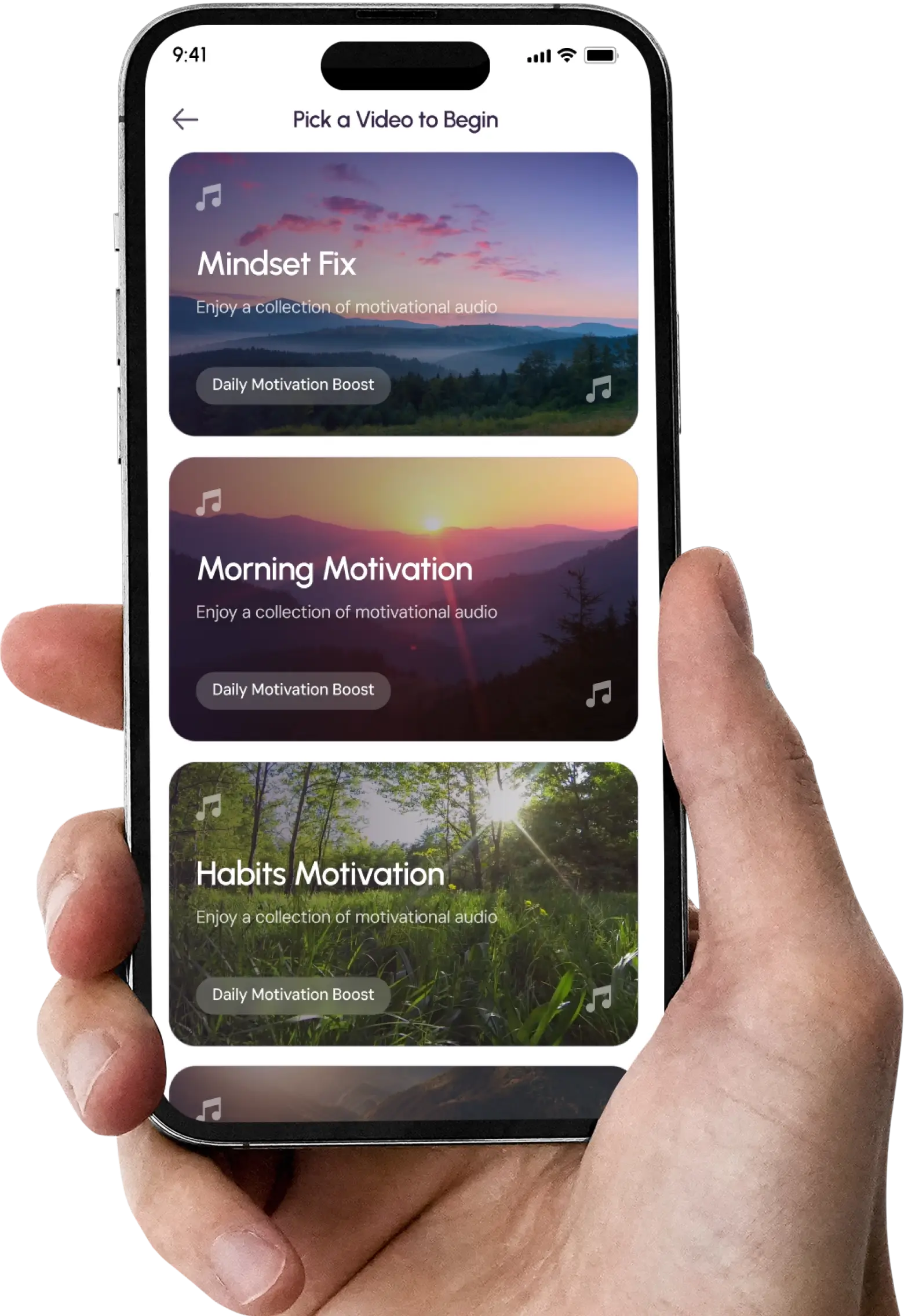 motivation audio app screenshot